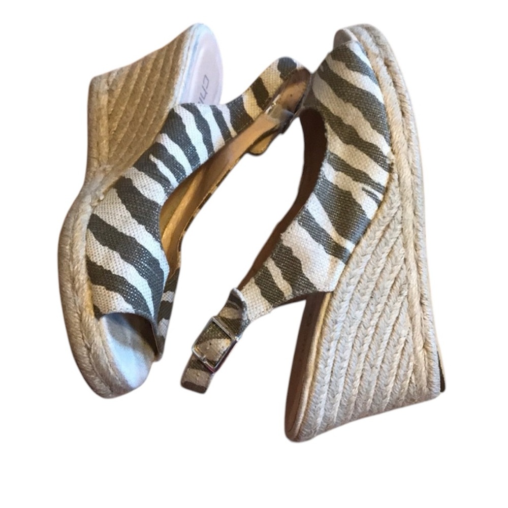 A5- Chicos- Zebra print wedge sandal shoe - size 9 shoe